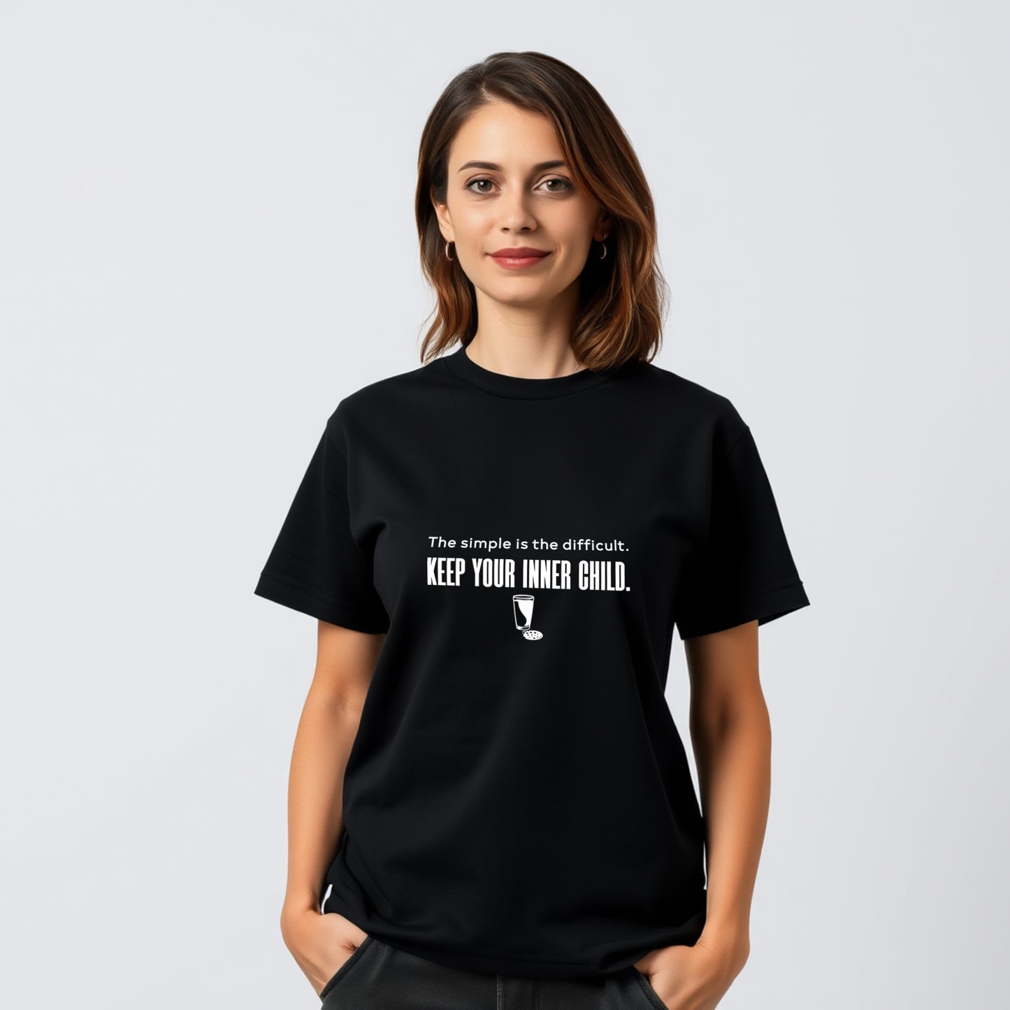 The simple is the difficult Cookie and Milk Dark T-shirt Unisex